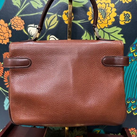 Bally Vintage Brown Leather Turn Lock Bag 1970s 1980s - Picture 9 of 12